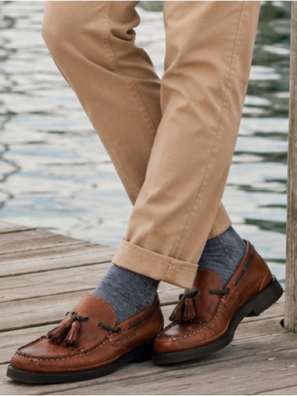 Bass Flex Brown Leather Tassel Loafers Mens 8M Boat Shoes Moc Toe Prep Ivy Style
